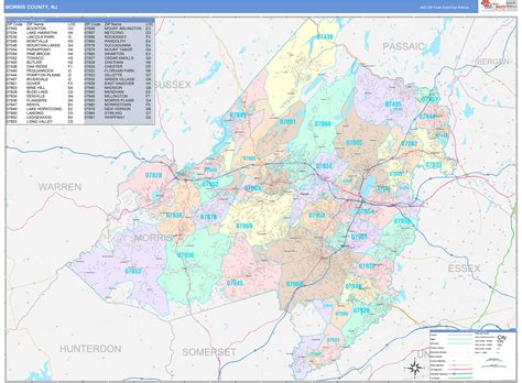 Morris County Nj Wall Map Premium Style By Marketmaps - vrogue.co