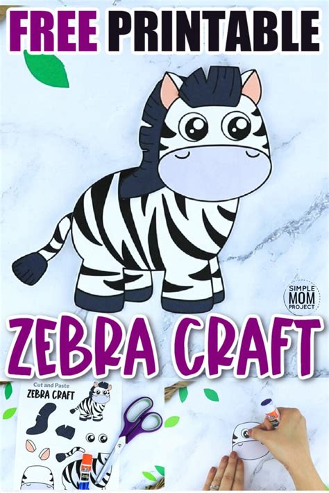 Free Printable Zebra Craft Template Simple Mom Project