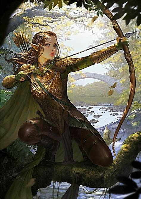 Elfe archère Fantasy art women Elves fantasy Fantasy character design