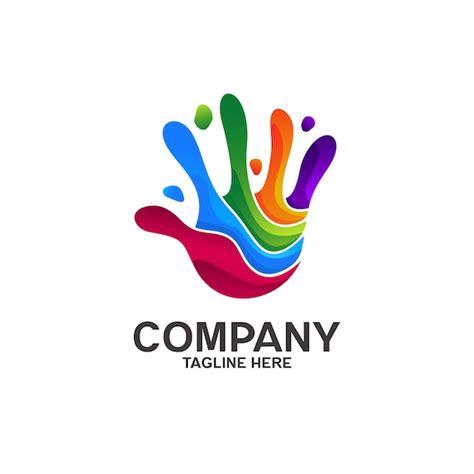 Premium Vector Hand With Colorful Paint Logo