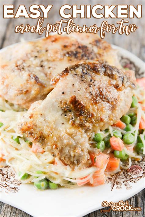 Garlic, oregano and lemon juice give spark to this memorable main dish. Easy Chicken Crock Pot Dinner for Two - Recipes That Crock!