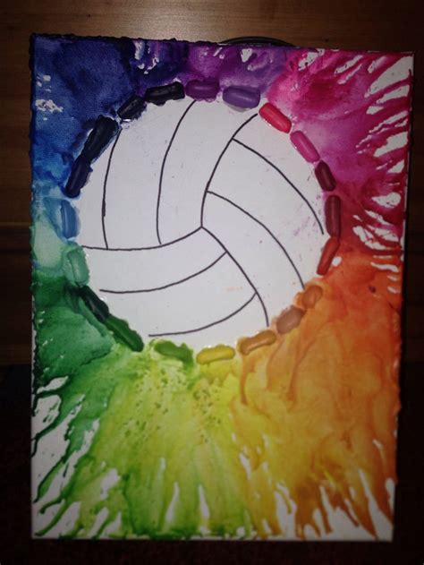 Diy Volleyball Crayon Art Volleyball Crafts Sport Volleyball