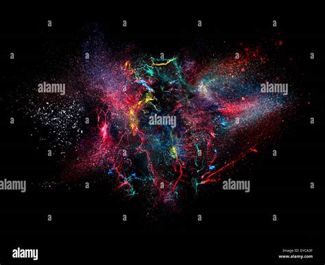 High Speed Photography Of Ink Color Explosion Stock Photo Alamy