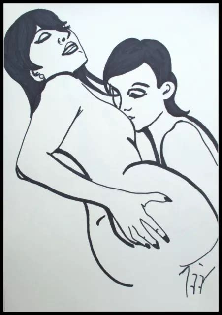 AKT EROTIC GRAPHIC ORIGINAL NO Poster Love Female SM Drawing BDSM