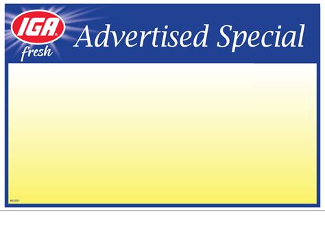 Iga Advertised Special Shelf Sign 1up
