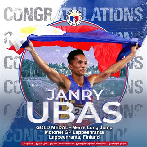 Philippine Sports Commission On Twitter Congratulations To Janry Ubas Who Leaped Through The