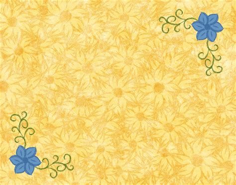 Yellow And Blue Flowers A Touch Of Summer Background For Powerpoint