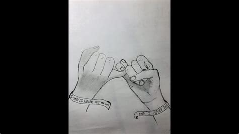 How To Draw A Couple Promising Hand In Love Pencil Sketch