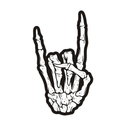 Skeleton Hand Rock On Sticker Decal Symbol Heavy Metal Punk Music Band