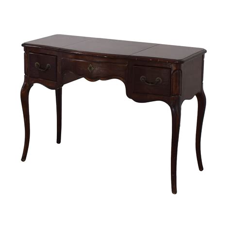 Drexel coffee table with drawer. 74% OFF - Drexel Heritage Drexel Three-Drawer Vanity Table with Pull Up Mirror / Tables