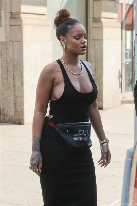 Rihanna Busty Singer Braless Downblouse Pictures And Photos