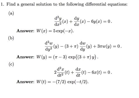 Solved Find A General Solution To The Following Differential