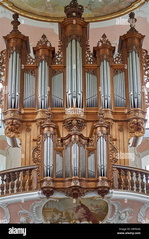 The Famous Silbermann Organ From 1761 Inside The Cathedral Of Arlesheim From 1681 Also Called
