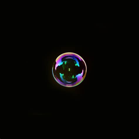 Android Wallpaper Ni13 Bubble Circle Rainbow Color Bokeh Dark