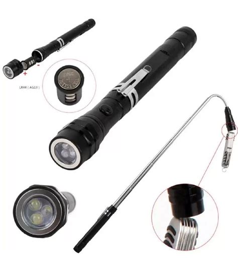 Big Impex Magnetic Flashlight Light Torch Telescopic Magnet Powerful