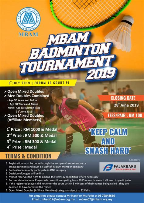 Perghhh mengaum semua pemain malaysia kali ni. MBAM BADMINTON TOURNAMENT 2019 | Master Builders ...