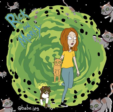 So I Drew Myself And My Two Cats In The Rick And Morty Style R