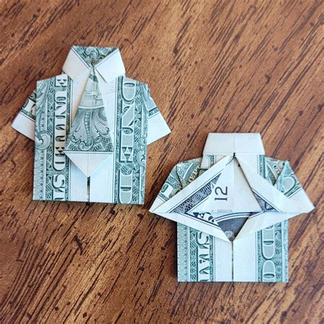 Dollar Origami Shirt And Tie Handmade T Art 1 Bill New Uncirculated
