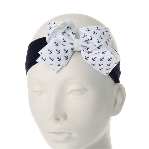 Kids Navy Anchor Bow Headwrap Claires Us