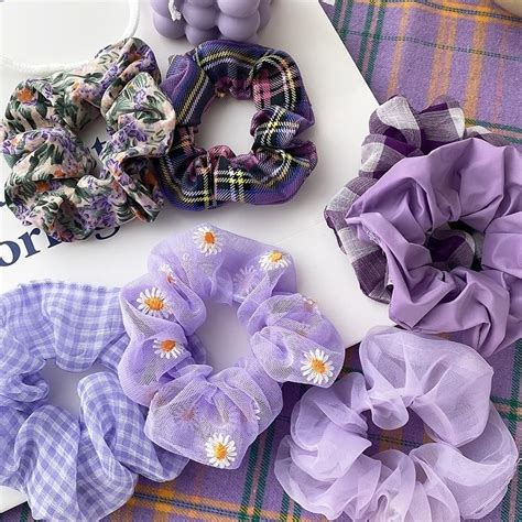 Purple Scrunchies T Box Set Diy Hair Scrunchies Scrunchie