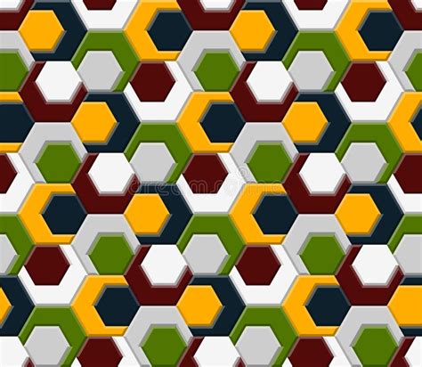 Hexagons And Triangles Seamless Pattern Vector Geometric Abstract