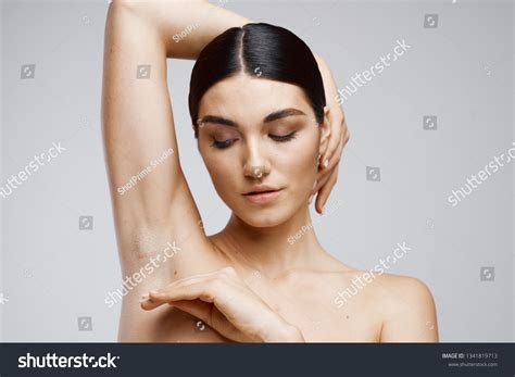 Naked Woman Beautiful Face Raised Her Stock Photo Shutterstock