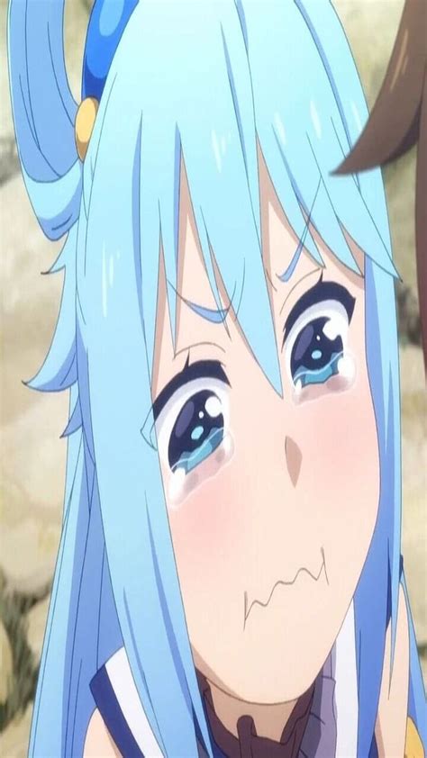 720p Free Download Sad Aqua Meme Blue Kawaii Crying Girl Anime