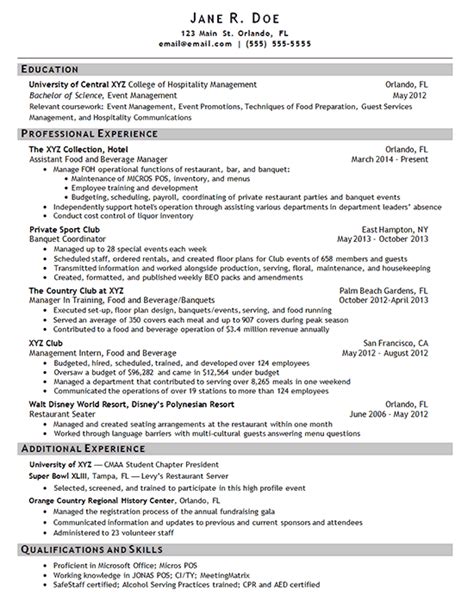 Hotel Manager Resume Example Sample Resume Examples Manager Resume