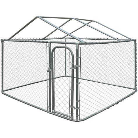 Aleko Dog Kennel Diy Chain Link Box Kennel With Roof Frame