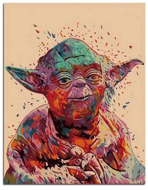 Star Wars Paint By Number Kit Jedi Knight Yoda Diy Kit Painting On