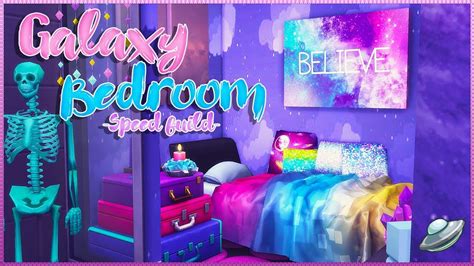 Sims 4colorful Galaxy Bedroom Build Cc Galaxy Cc