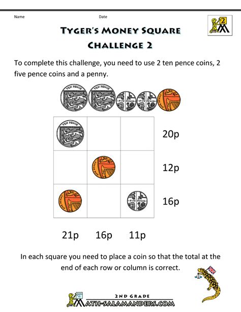 Choose your grade 1 topic: Maths Money Worksheets - Solving Maths Challenges