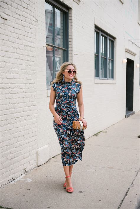 Silk Floral Midi Dress At The Winchester In Chicago — Bows And Sequins