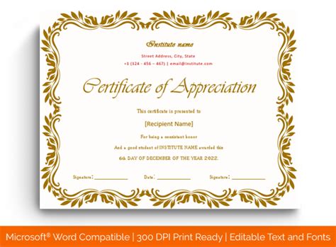 17 Certificate Of Appreciation For Student Templates Editable