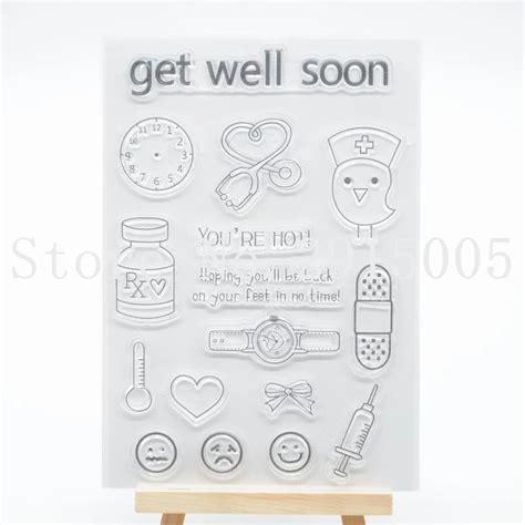 Get Well Soon Scrapbook Diy Photo Cards Account Rubber Stamp Clear