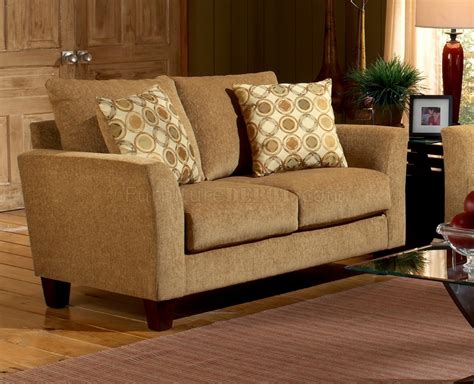 Barton Camel Fabric Casual Living Room Sofa And Loveseat Set