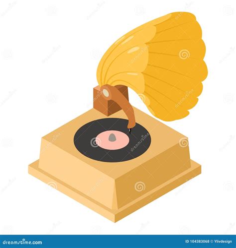 Gramophone Icon Music Festival Emblem Logo Label Treble Clef Vector