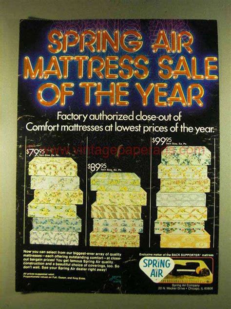What makes spring air mattress unique? 1980 Spring Air Mattress Ad - Sale of the Year