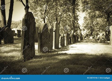 Old Cemeteries Row Of Tombstones Stock Photo Image Of Creepy