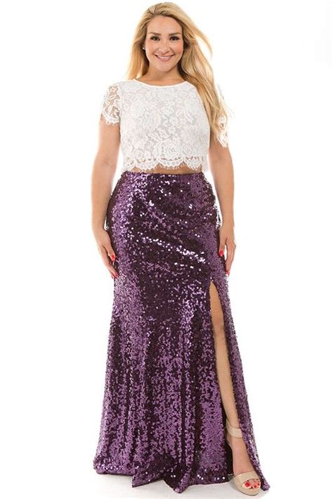 Purple Sequin Skirt Plus Size Maxi Sequin Skirt Sequin Skirt