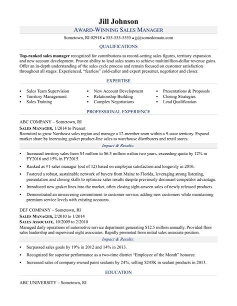 Maybe you would like to learn more about one of these? Sales Manager Resume Sample | Monster.com