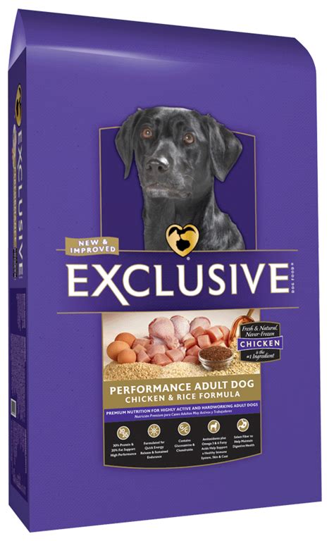 Puppies need nutritional support to grow up as healthy and happy dogs. Purina Exclusive Pet food - Adult chicken and rice
