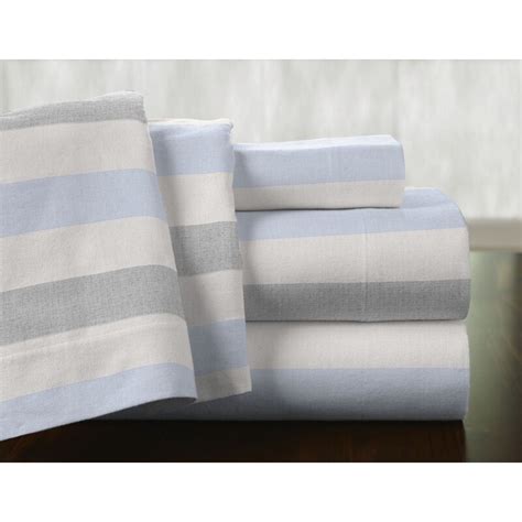 Highland Dunes Talbot Striped 100 Cotton Flannel Sheet