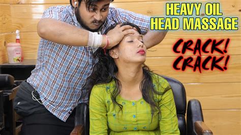 Heavy Oil Head Massage Applied On A Girl Spine Elbow Neck Cracking Asmr Neck Vertebral