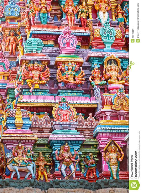 Sculptures On Hindu Temple Stock Photo Image Of Pantheon 18535556