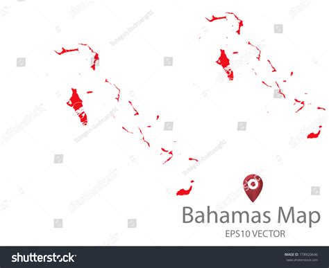 Couple Set Mapred Map Bahamasvector Eps10 Stock Vector Royalty Free