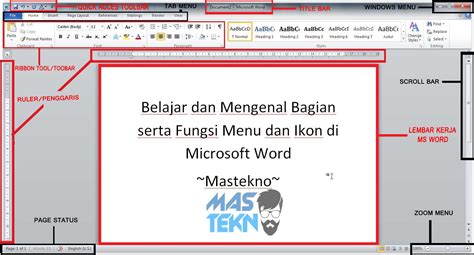 Fungsi Menu Dan Ikon Microsoft Word Gambaran