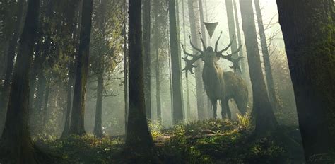 Fantasy Deer Hd Wallpaper By Masahiro Sawada