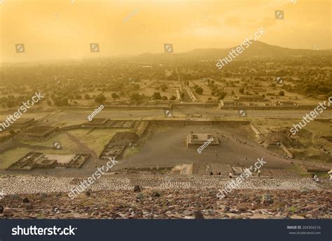 Teotihuacan Pyramids Near Mexico City Sunset Stock Photo 204304216