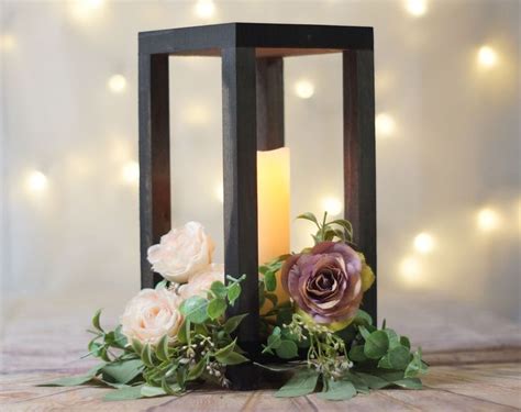 Candle Sconces With Greenery Wooden Lantern Black Centerpiece Wedding